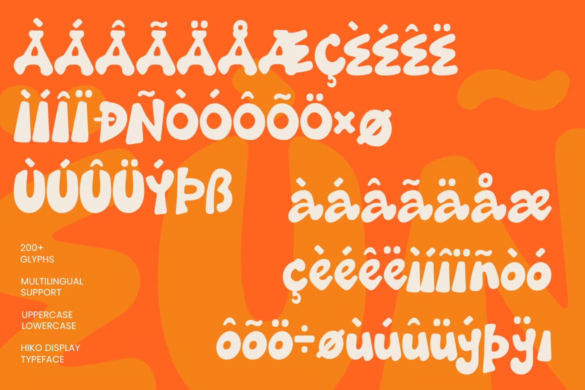 Hiko Free Playful Chubby Display Typeface 8