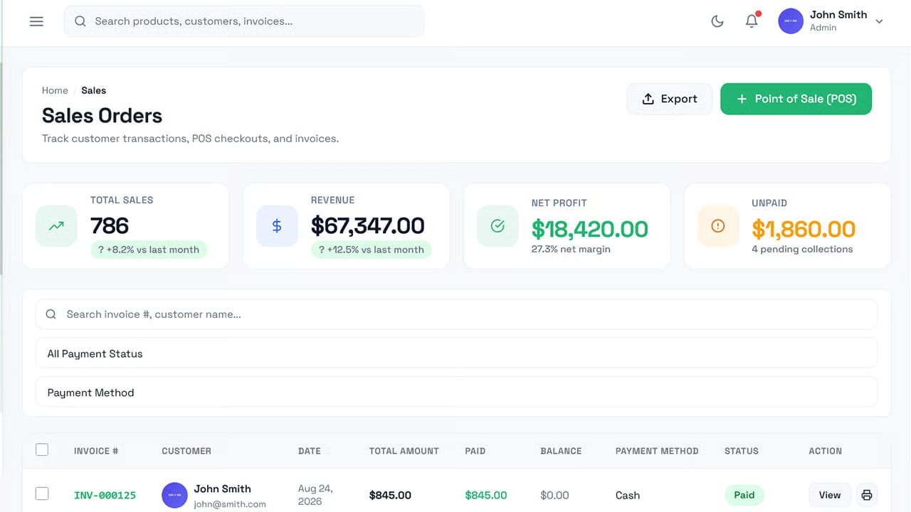Invenza Free Inventory Tailwind CSS Admin Dashboard 2