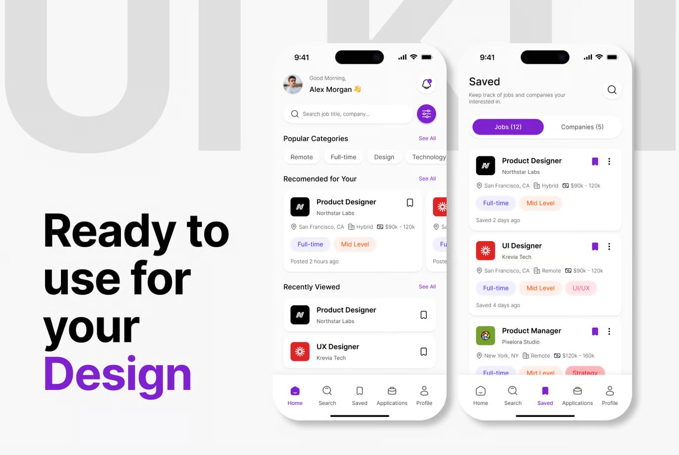Job Search Free Mobile App UI Kit 4