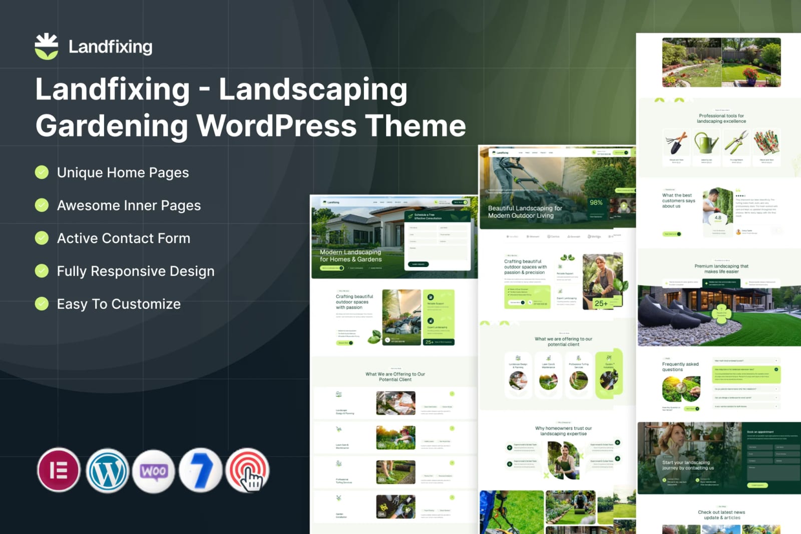 Landfixing Free Landscaping Gardening WordPress Theme 1