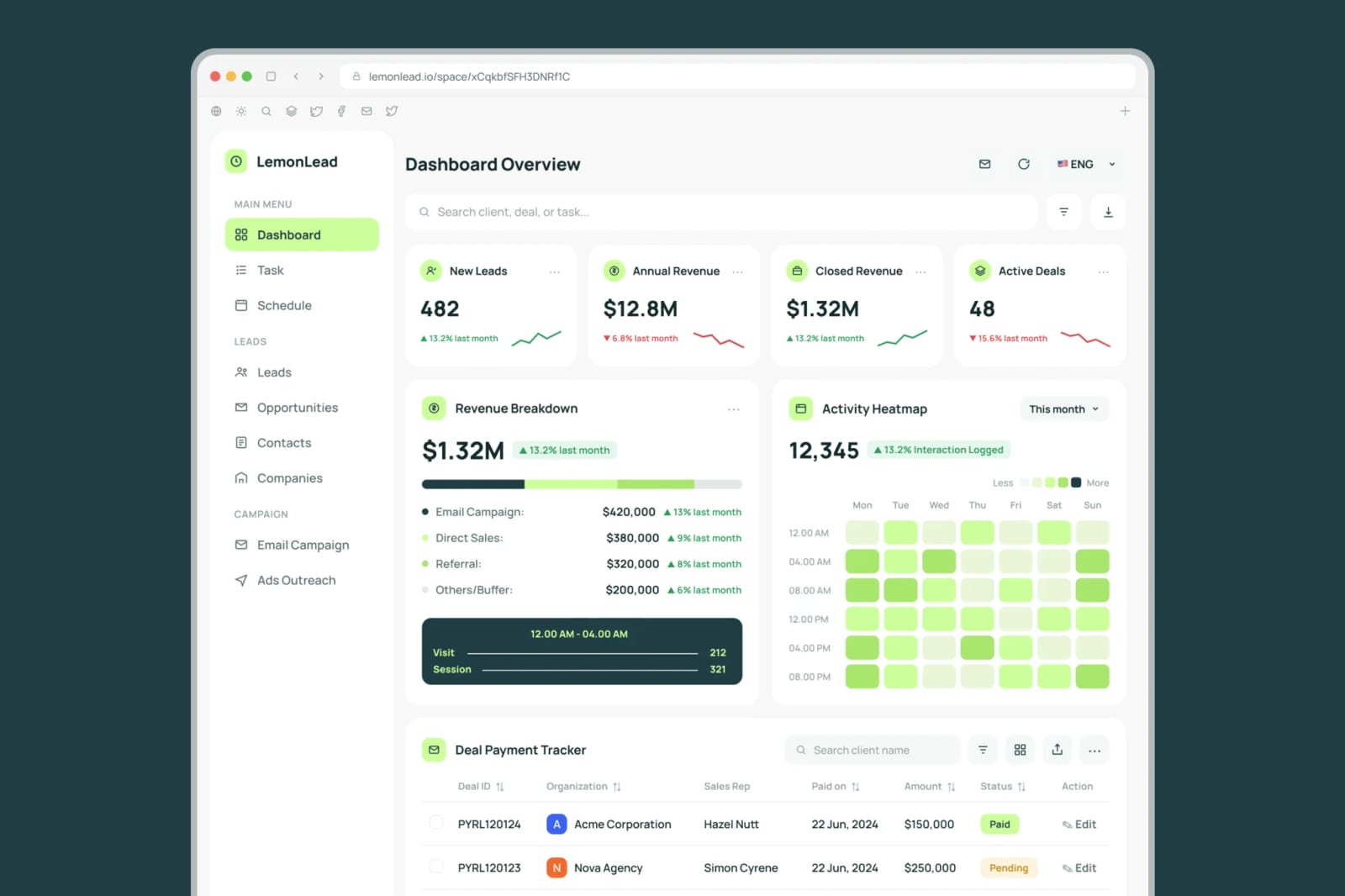 Lemo Free Task Management SAAS Dashboard 1