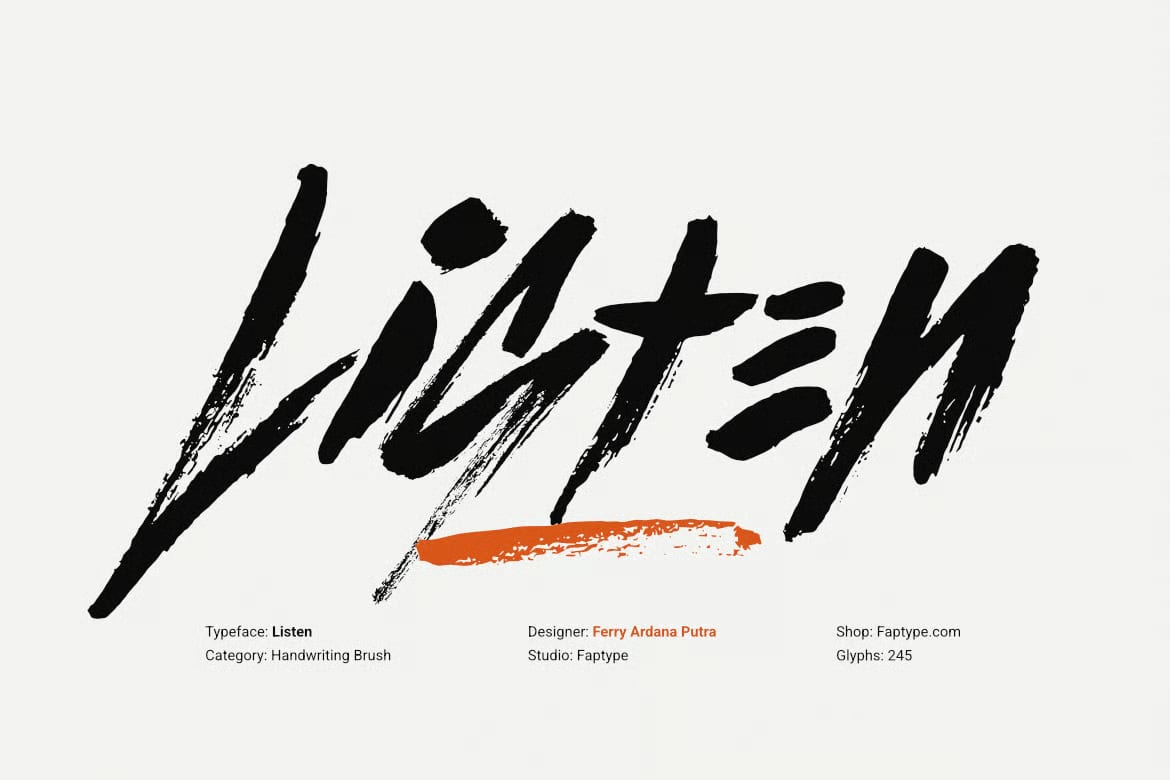 Listen Free Handwriting Brush Font 2