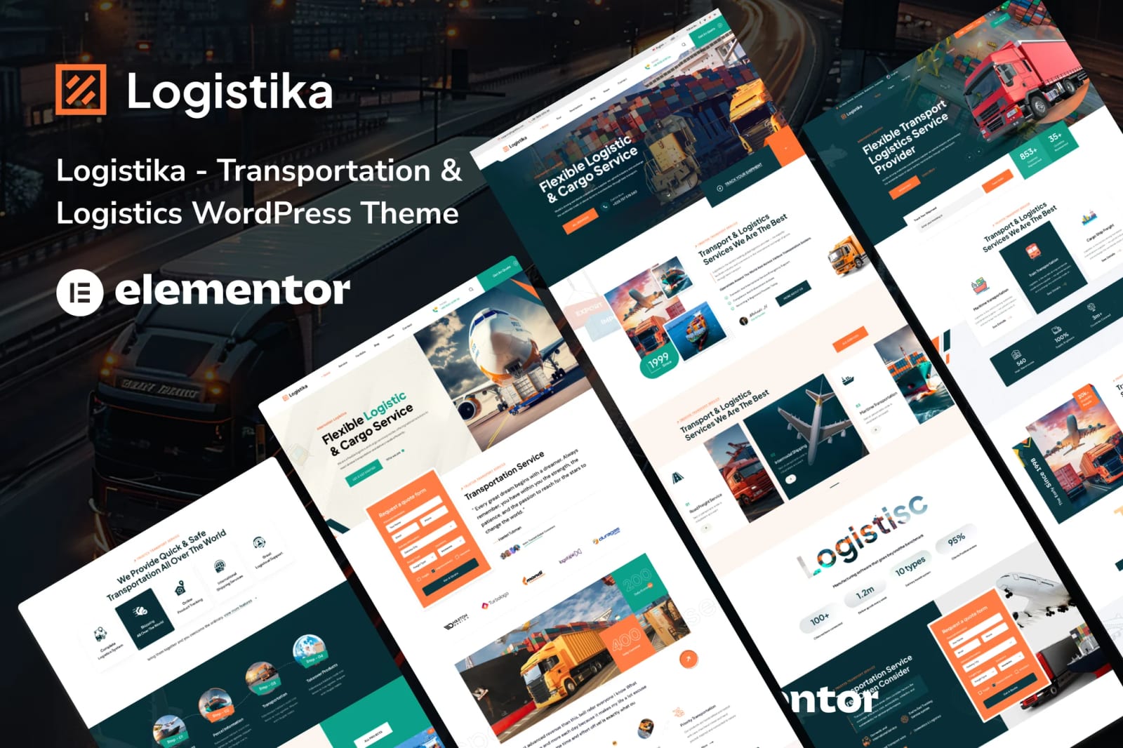 Logistika Free Transportation & Logistics WordPress Theme 1