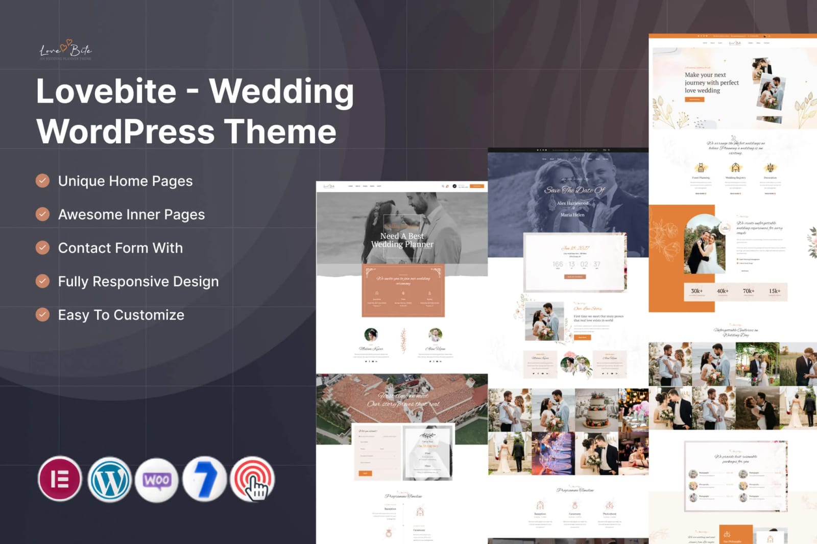 Lovebite Free Wedding WordPress Theme 1