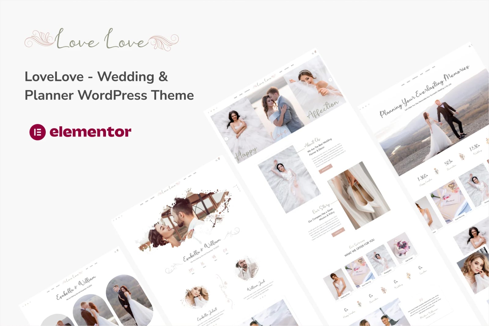 Lovelove Free Wedding & Planner WordPress Theme 1