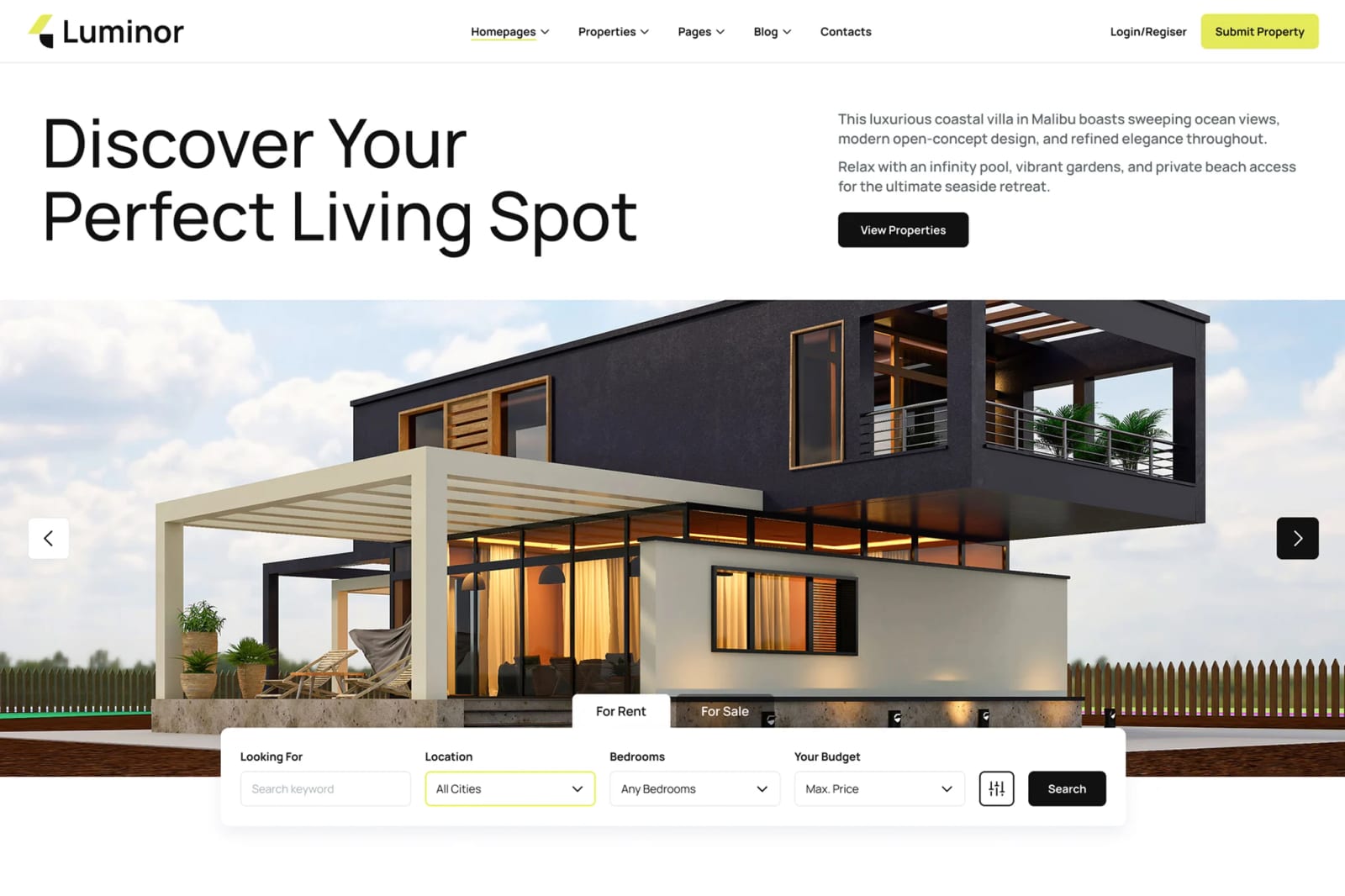 Luminor Free Real Estate WordPress Theme 1