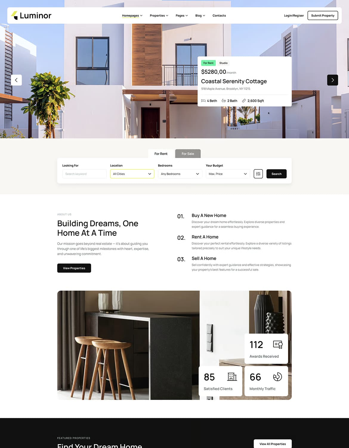 Luminor Free Real Estate WordPress Theme 4