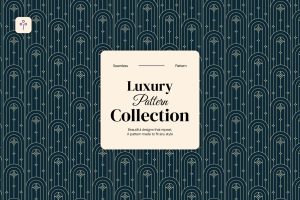 Luxury Art Deco Arch and Star Free Seamless Pattern 1