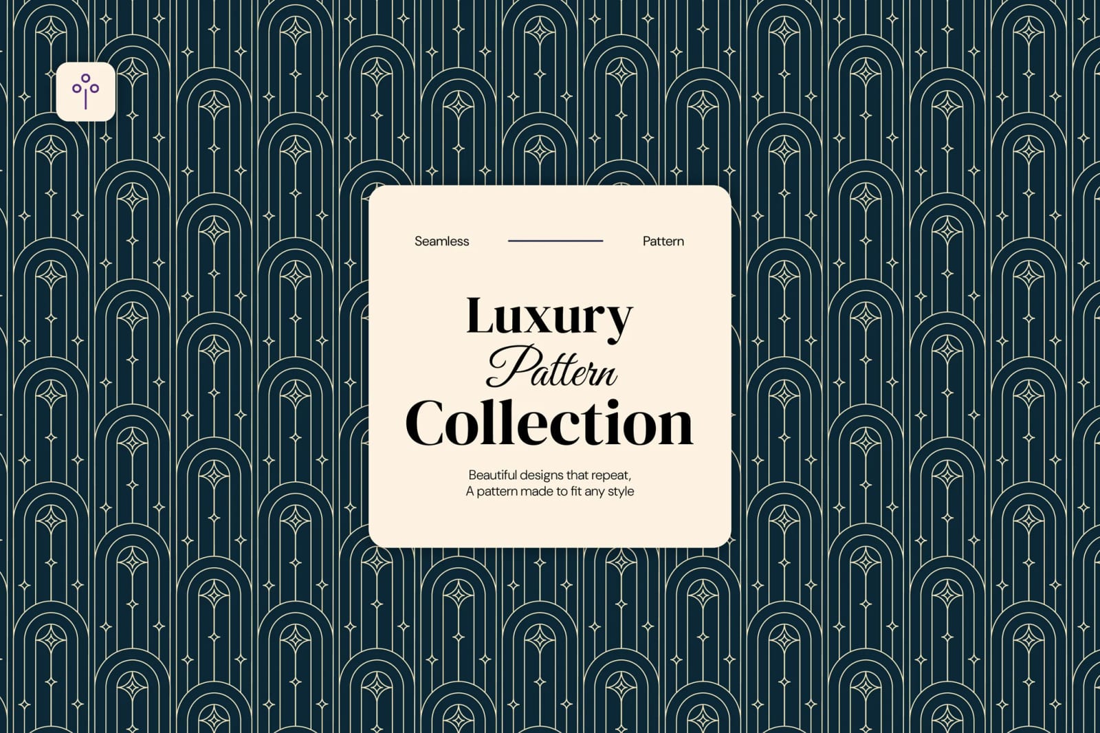 Luxury Art Deco Arch and Star Free Seamless Pattern 1