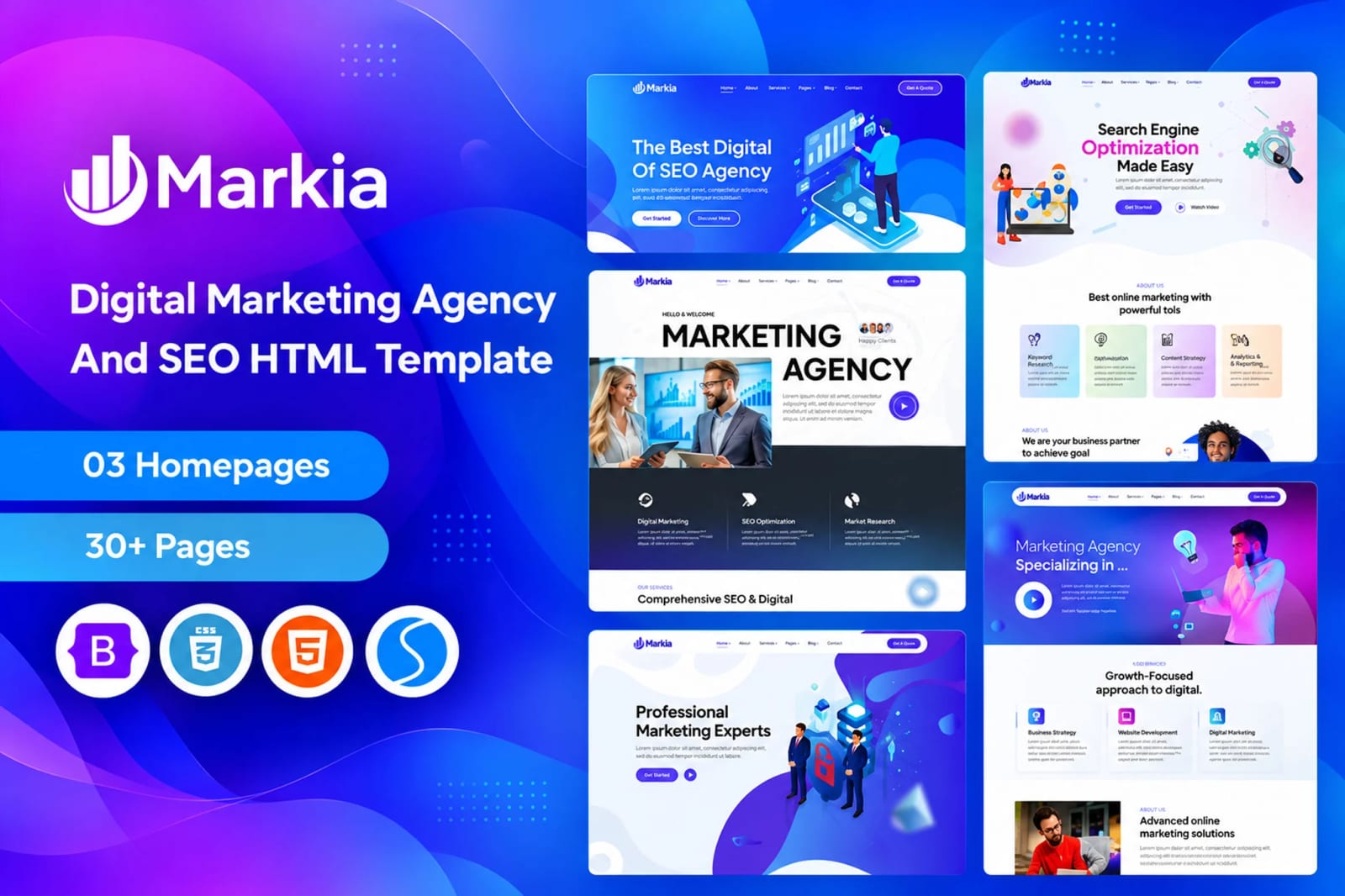 Markia Free - Digital Marketing & SEO HTML Template 1