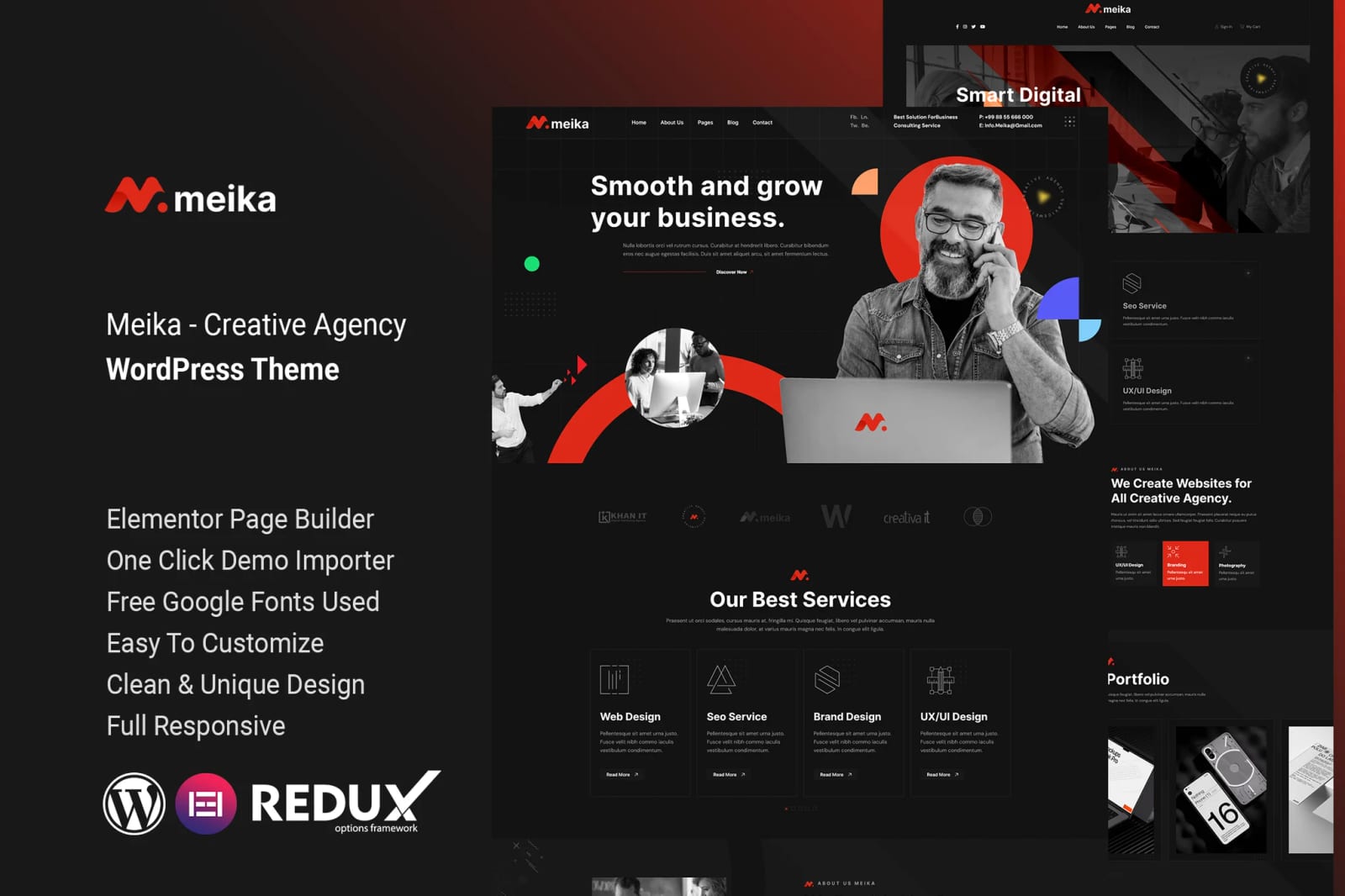 Meika – Free Creative Agency WordPress Theme 1
