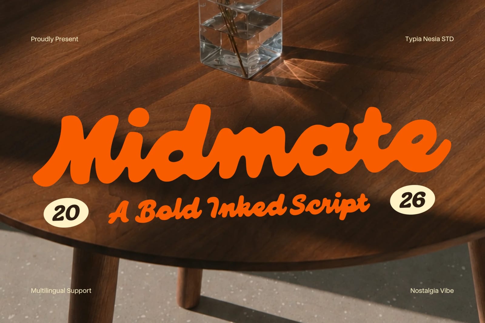 Midmate Free Bold Inked Retro Script Font 1