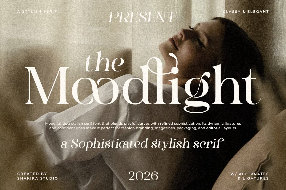 Moodlight Free Stylish Elegant Serif Branding Font 1