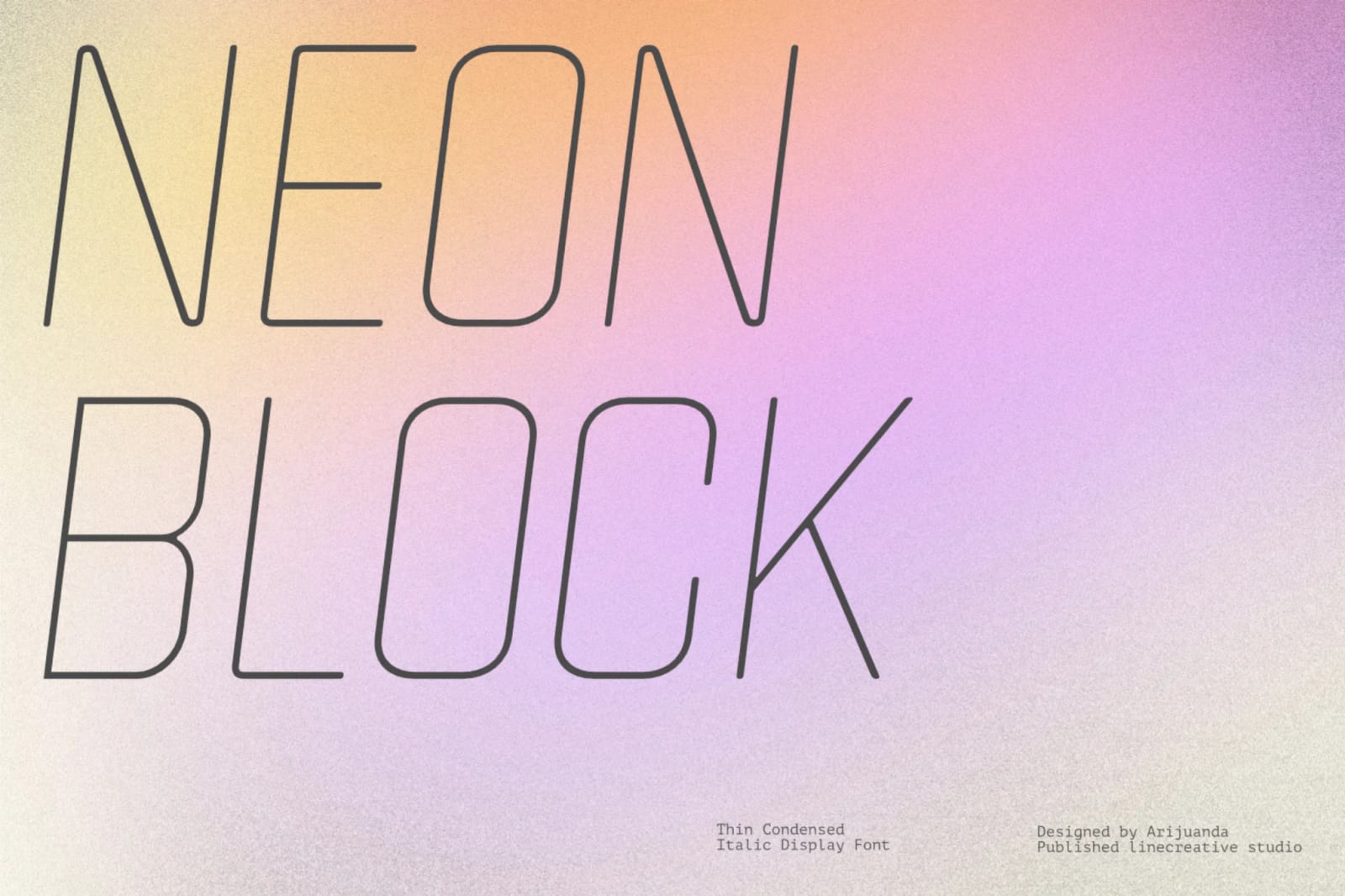 Neon Block-Thin Condensed Italic Free Font 1