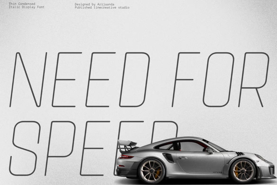 Neon Block-Thin Condensed Italic Free Font 2