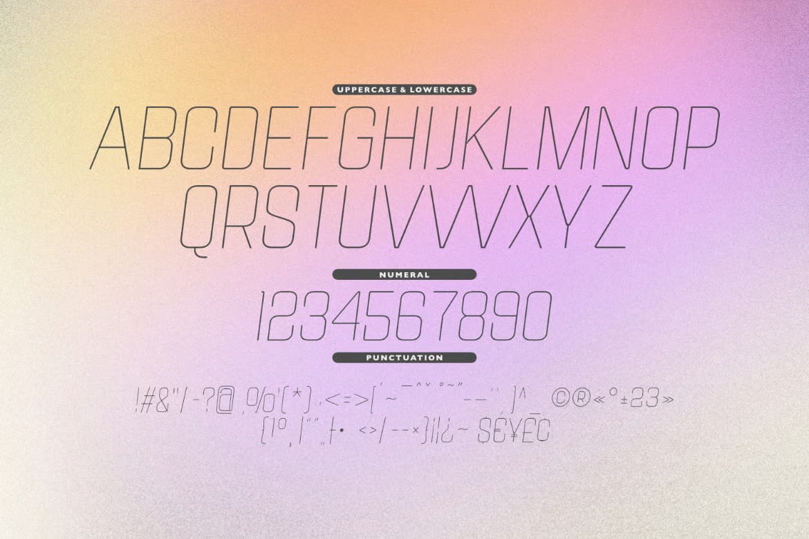 Neon Block-Thin Condensed Italic Free Font 6