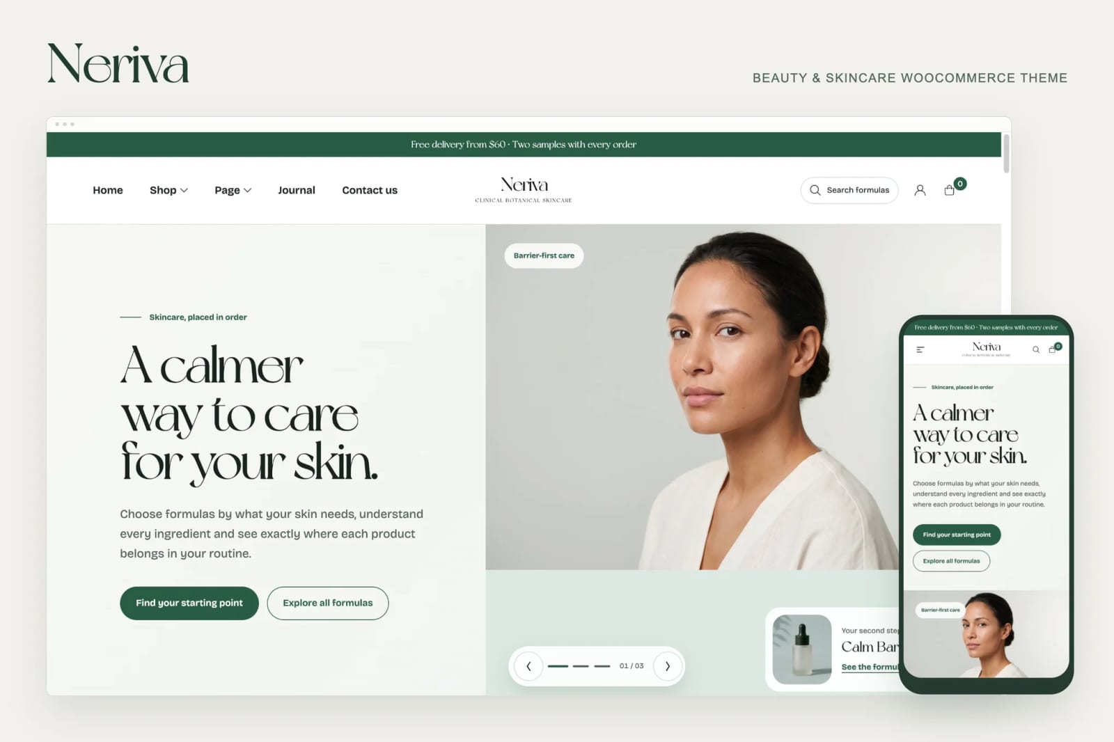 Neriva Free Beauty & Skincare WooCommerce Theme 1