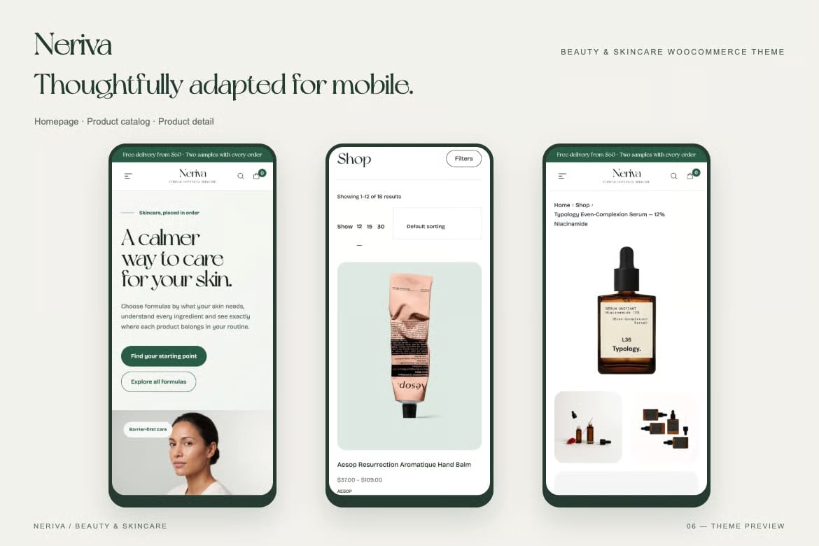 Neriva Free Beauty & Skincare WooCommerce Theme 2