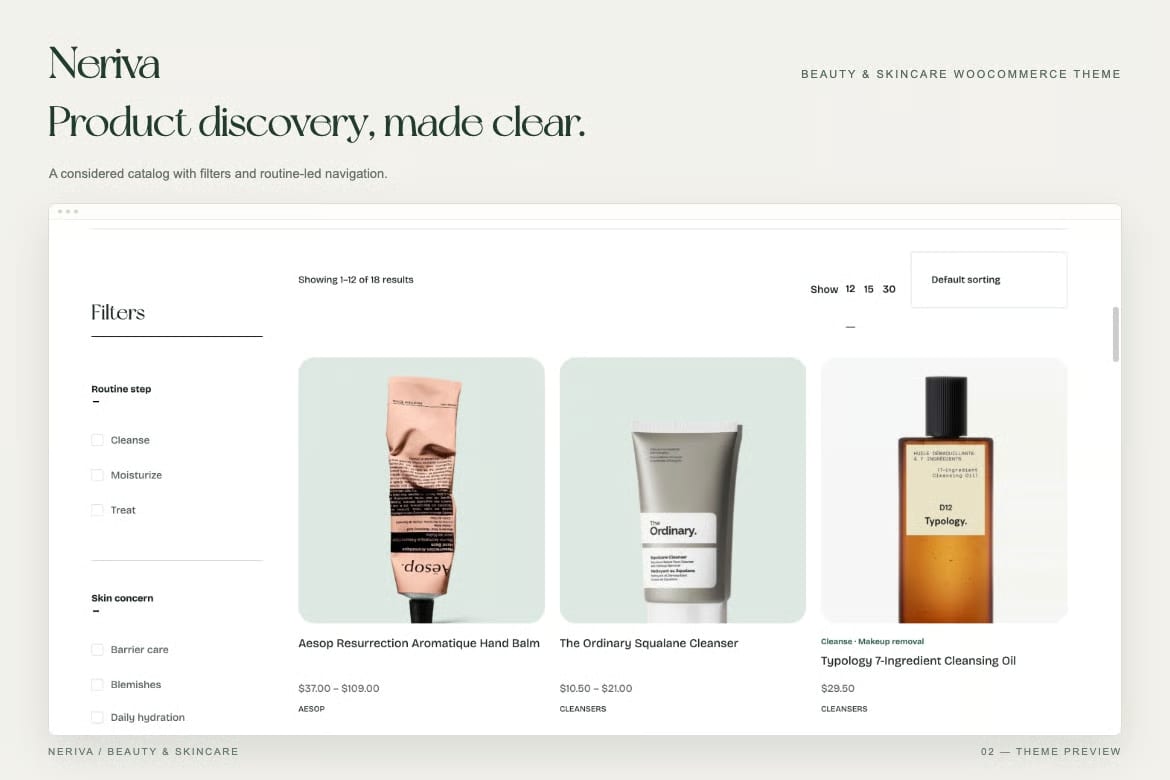 Neriva Free Beauty & Skincare WooCommerce Theme 6