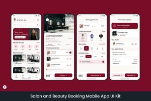 Salon and Beauty Booking Free Mobile App UI Kit 1