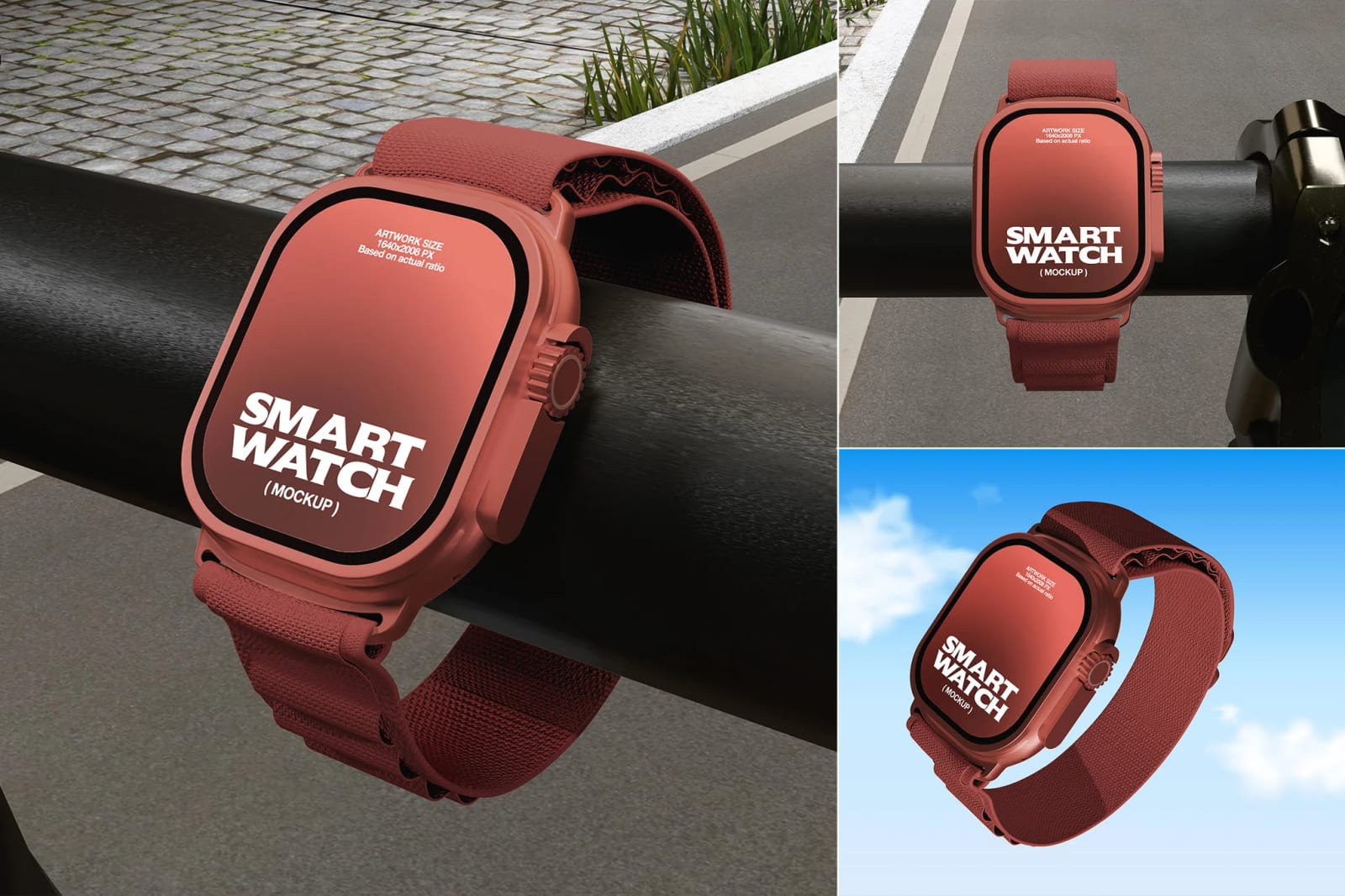 Smartwatch on a Bicycle Free Mockup 1