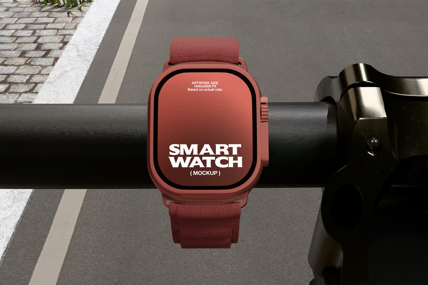 Smartwatch on a Bicycle Free Mockup 3