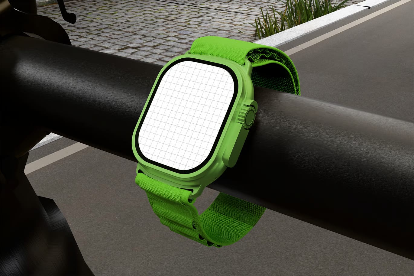 Smartwatch on a Bicycle Free Mockup 5