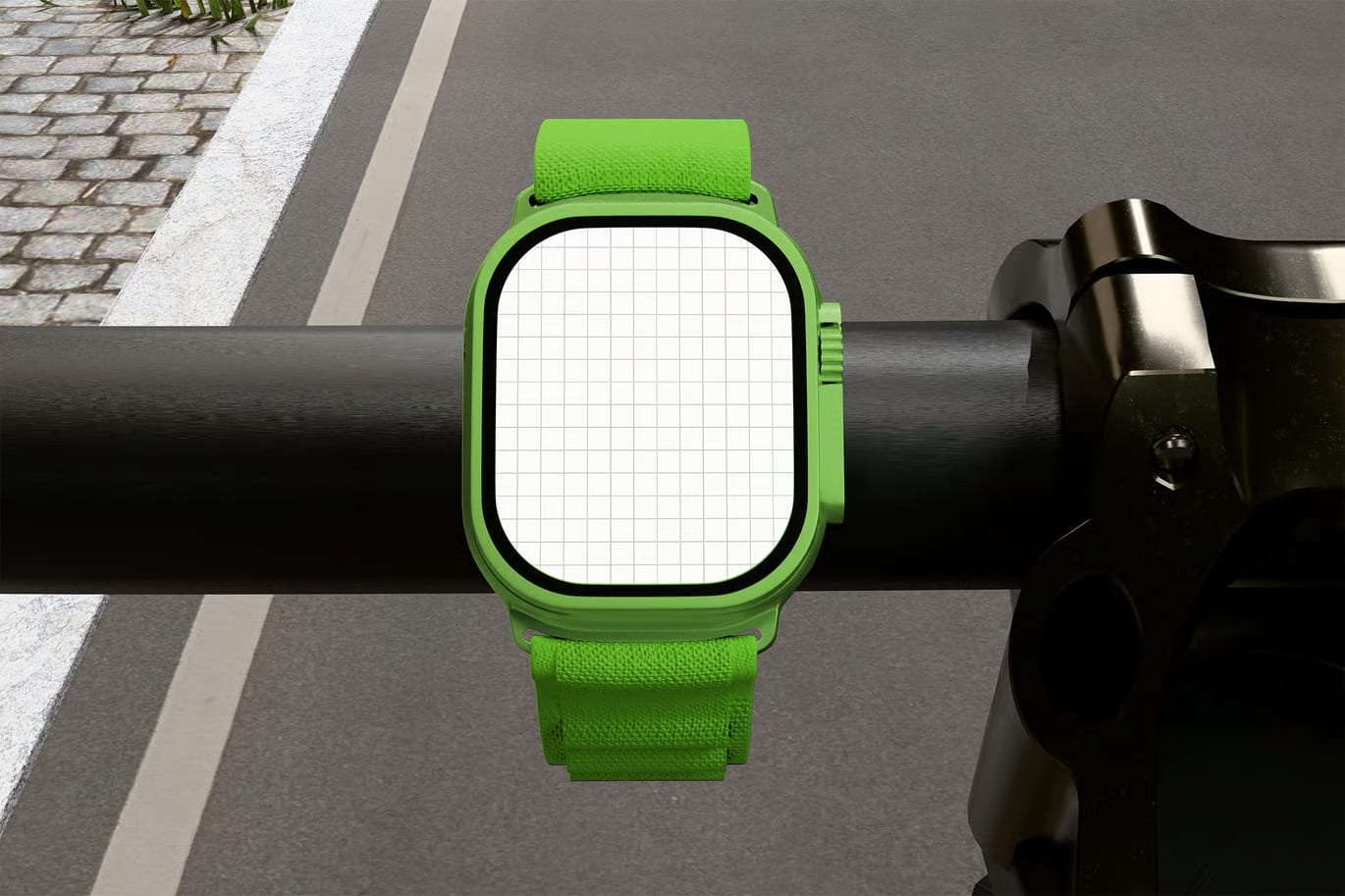 Smartwatch on a Bicycle Free Mockup 6