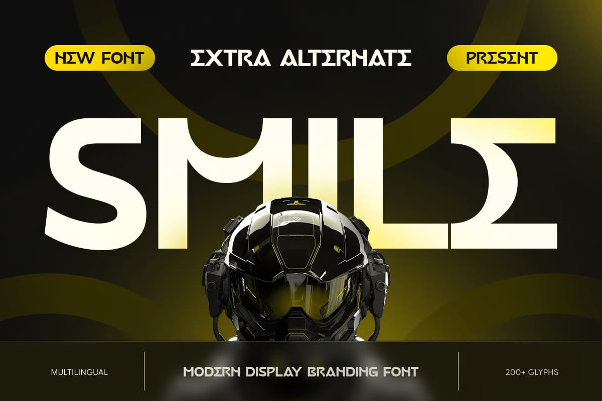 Smile Free Modern Techno Branding Font 1