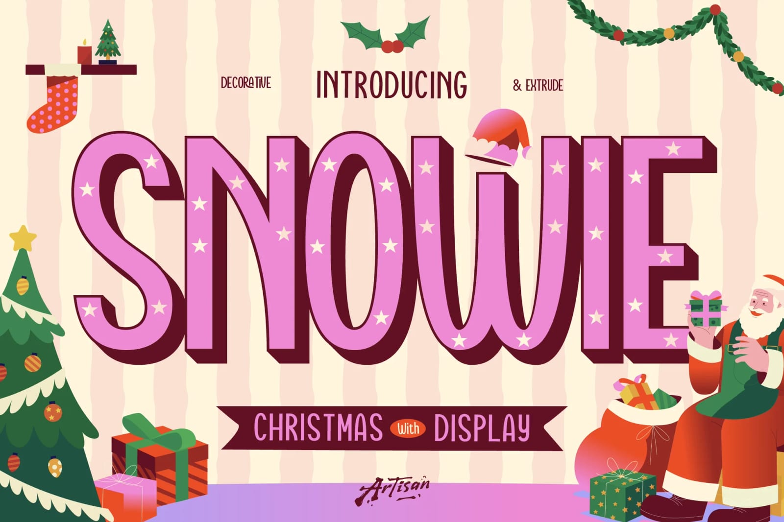 Snowie Free Playful Christmas Display Font 1