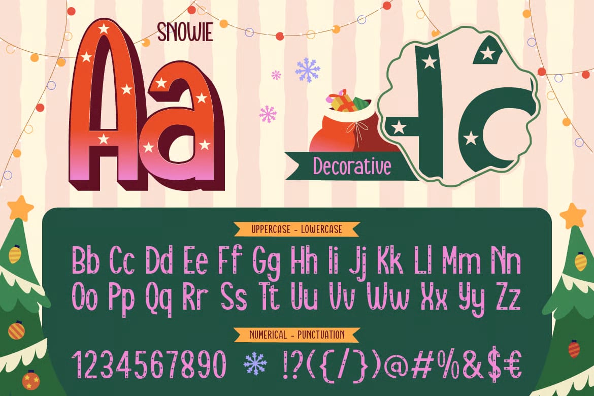 Snowie Free Playful Christmas Display Font 6