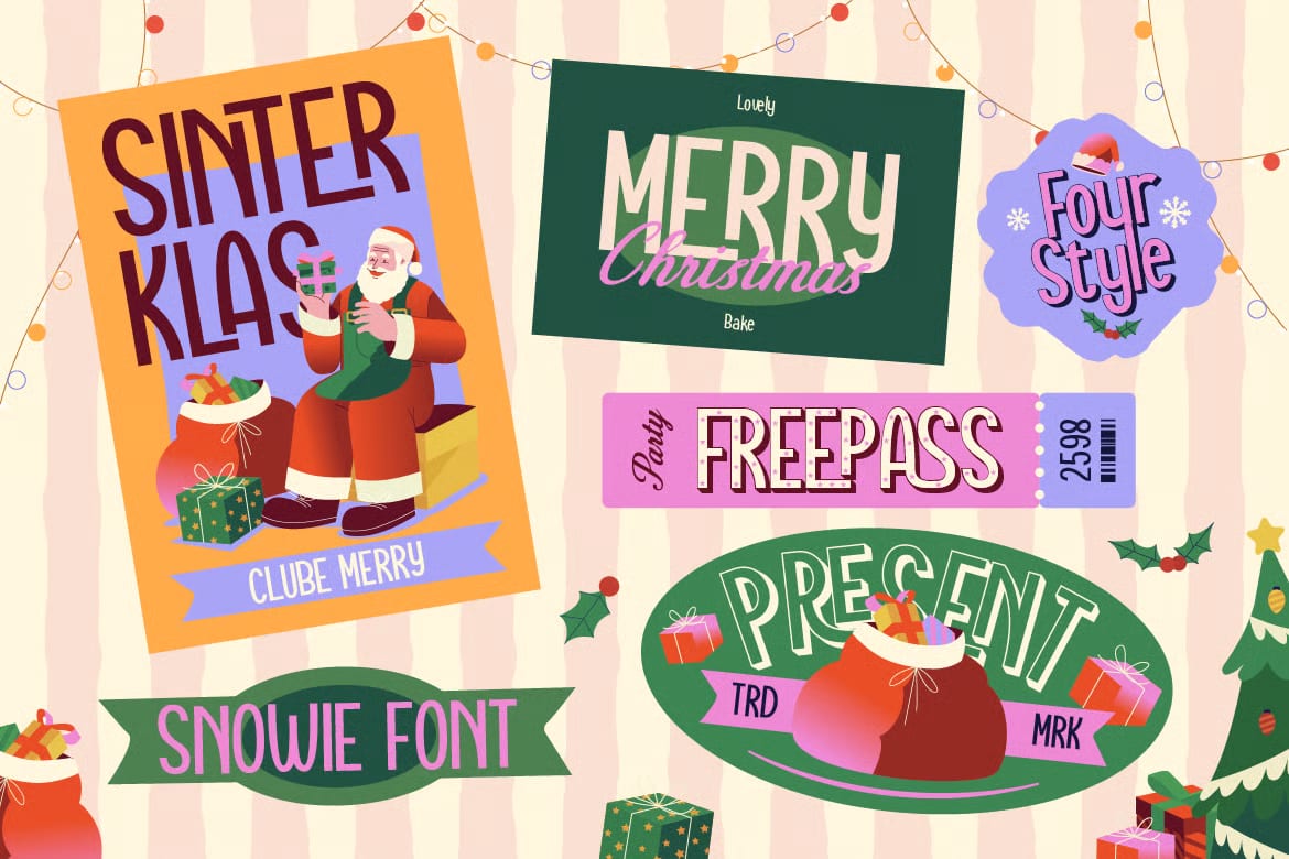 Snowie Free Playful Christmas Display Font 8