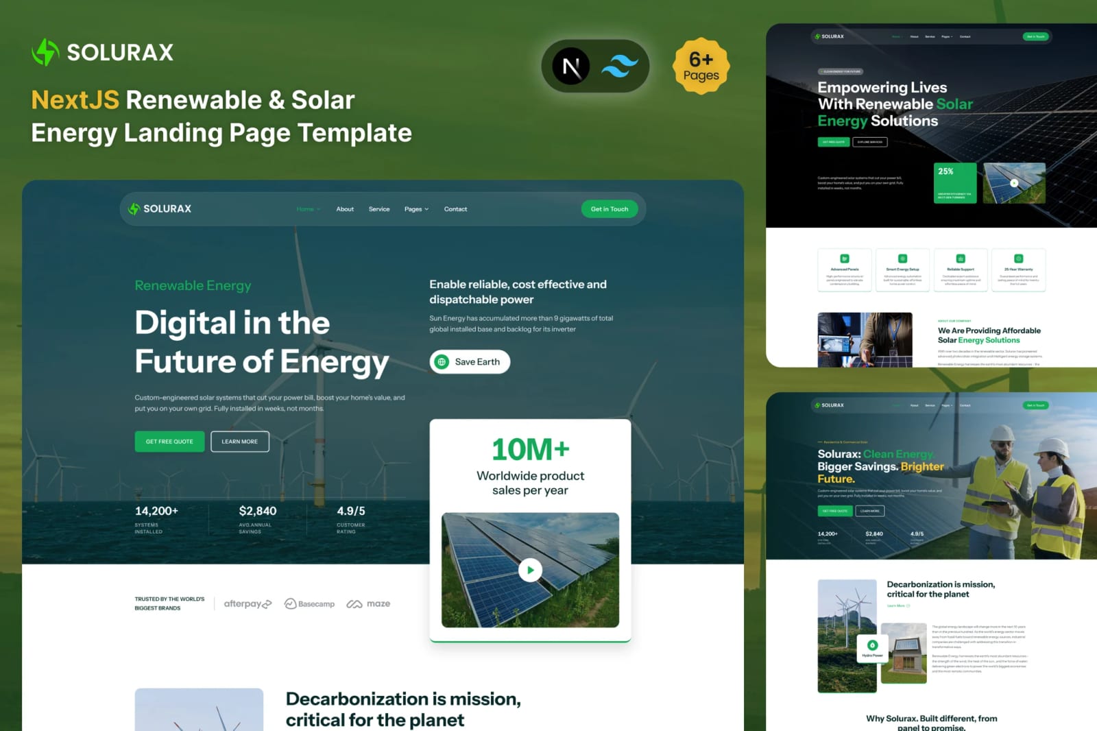 Solurax Free NextJS Solar, Renewable Energy Template 1
