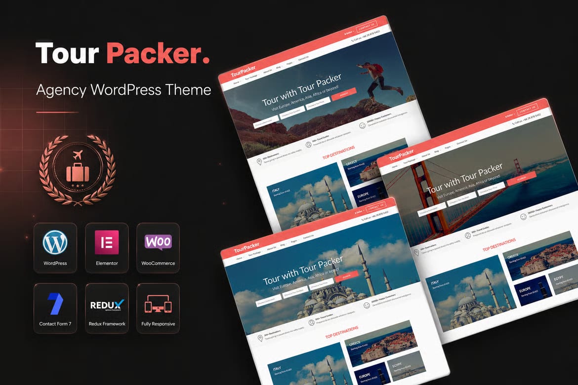 Tour Packer - Free Agency WordPress Theme 2