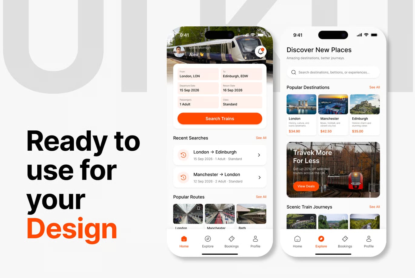 Train Booking Free Mobile App UI Kit 4