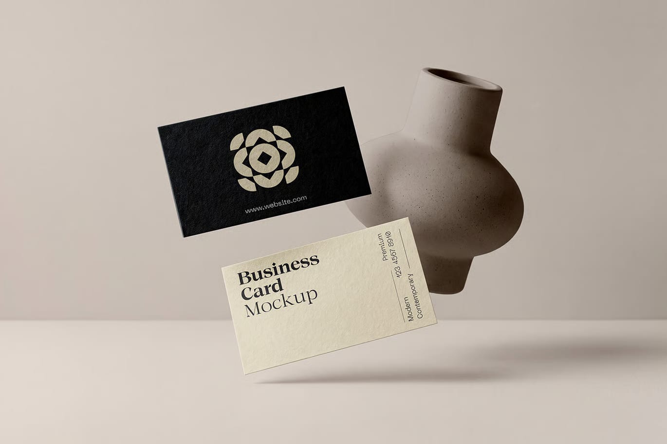 Vase Free Business Card Mockup 3