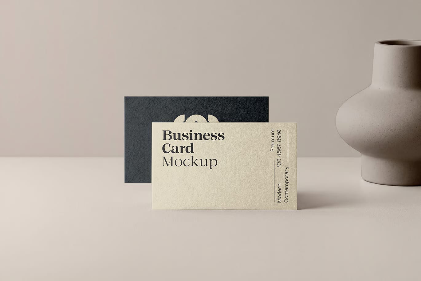 Vase Free Business Card Mockup 4