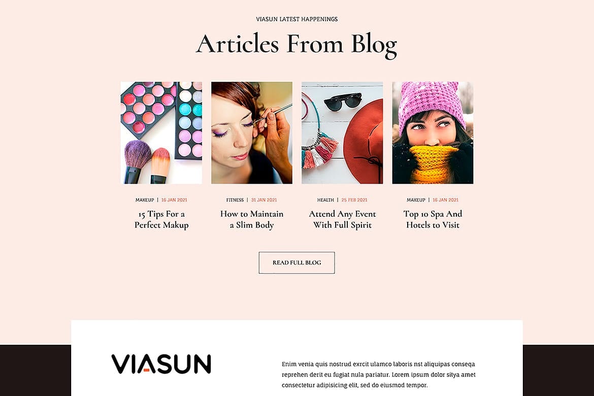 Viasun Free Beauty Cosmetics & Makeup SkinCare WordPress Theme 5