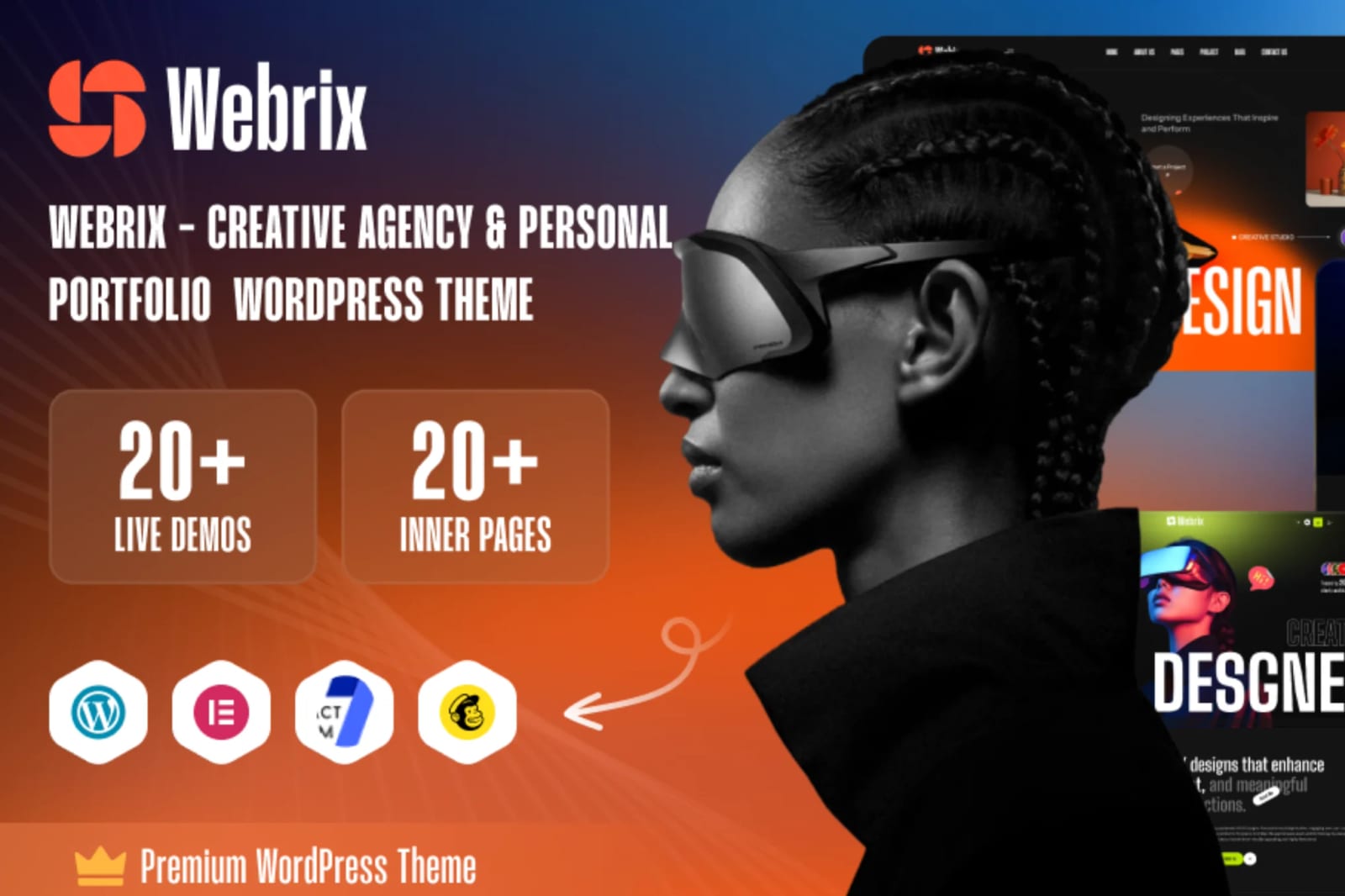 Webrix – Free Creative & Portfolio WordPress Theme 1