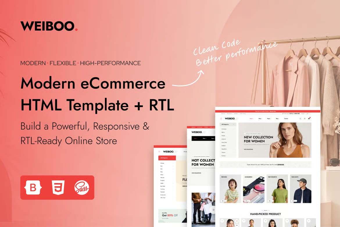 Weiboo Free eCommerce HTML Template + RTL 1