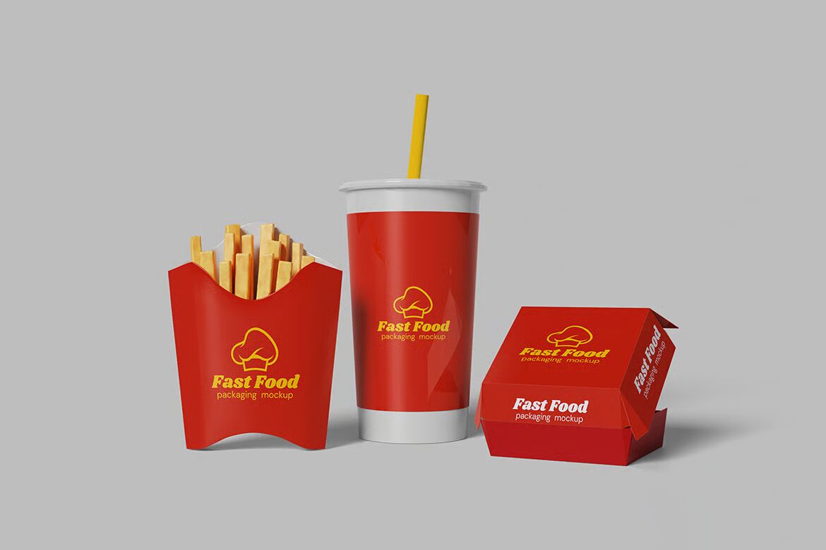 Fast Food Packaging Free Mockup – High Quality PSD Set 3_converted