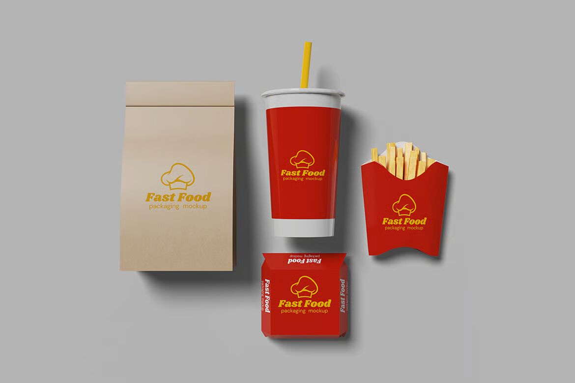 Fast Food Packaging Free Mockup – High Quality PSD Set 4_converted