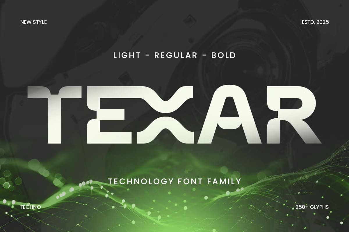 Texar Free Font Family – Modern Technology Style