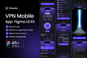 Finexia Free UI Kit – VPN-Mobile-App