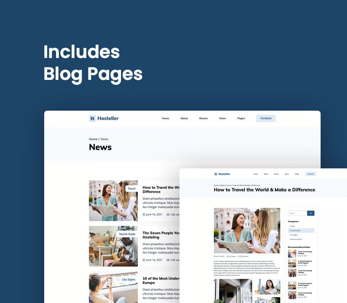 Hostel Booking Website Template 3